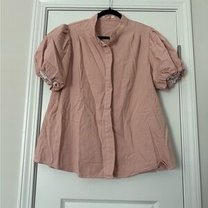 Mazik Blush Pink Puff Sleeve Blouse